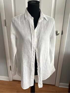Ralph Lauren Women’s White Linen Button-Down Shirt